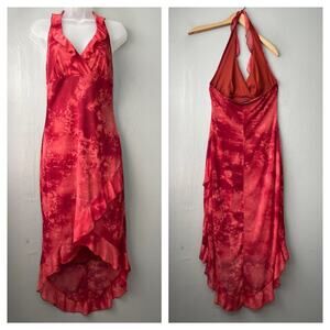 Rampage Size Medium Tie Dye Sleeveless High Low Halter Dress Fairy Festival Y2K